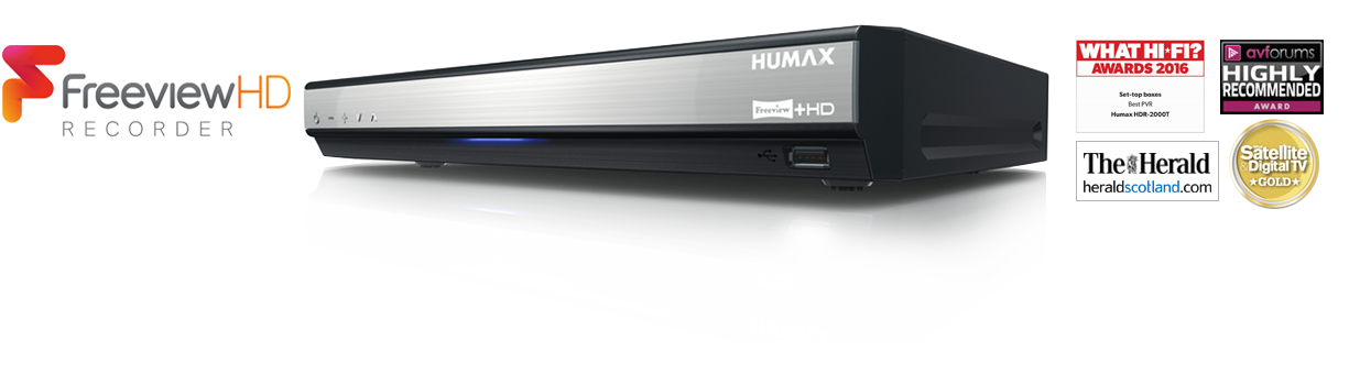 HUMAX HDR-2000T Freeview HD TV Digitale Registratore 500gb Remote & in Scatola 